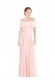 Sydney Off the Shoulder Long Bridesmaid Dress With Ruffle Overlay