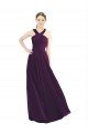 Sydney Draped Long Chiffon Bridesmaid Dress with Unique Crossed Neckline