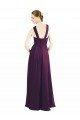 Sydney Draped Long Chiffon Bridesmaid Dress with Unique Crossed Neckline