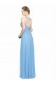 Sydney Double Straps Shoulder V-Neck Sheath Chiffon Bridesmaid Dress with Keyhole Back