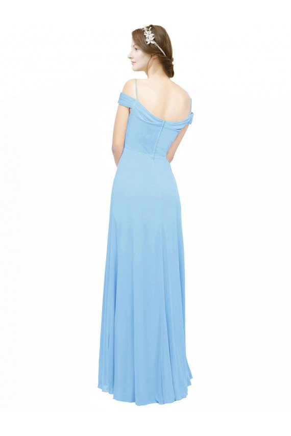 Sydney Off the Shoulder Bateau Neck Chiffon Bridesmaid Dress with Straps