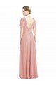 Sydney Draped Short Sleeves Long Chiffon A-Line Bridesmaid Dress