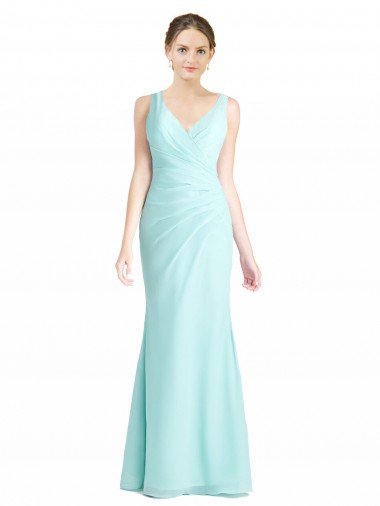 Sydney Ruched Bodice Sweetheart Chiffon Bridesmaid Dress with Lace Back