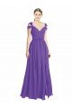 Sydney Off the Shoulder Cap Sleeves Chiffon Bridesmaid Dress with Pleats