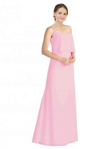 Sydney Spaghetti Straps A-Line Chiffon Bridesmaid Dress Low Back