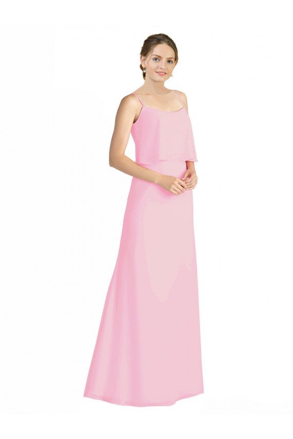 Sydney Spaghetti Straps A-Line Chiffon Bridesmaid Dress Low Back