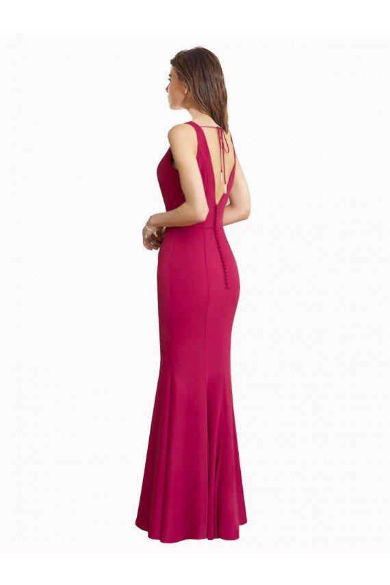 Sydney V-Neck Mermaid Chiffon Bridesmaid Dress / Prom Dress with V-Back and Belt