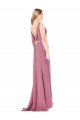 Sydney Long Slim Chiffon Bridesmaid Dress / Prom Dress with Beaded Waist