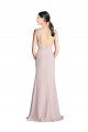 Sydney Long Slim Chiffon Bridesmaid Dress with Ruffled Waist and Keyhole