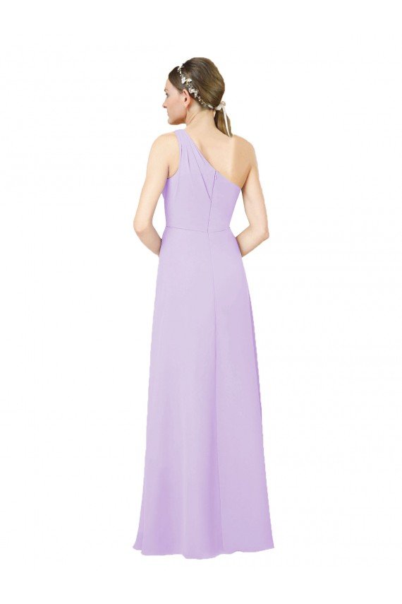 Sydney Grecian Inspired Simple One Shoulder Chiffon Formal Bridesmaid Dress with Ruching