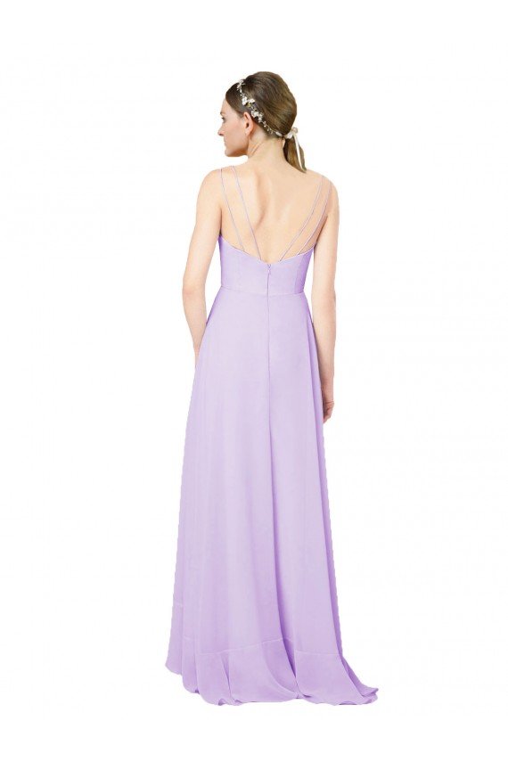 Sydney High-Low Chiffon Bridesmaid Dress with Ruffle Detail