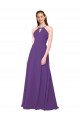 Sydney High Halter Chiffon Bridesmaid Dress with Keyhole