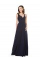 Sydney Elegant Chiffon Bridesmaid Dress with V-Neck Lace Bodice