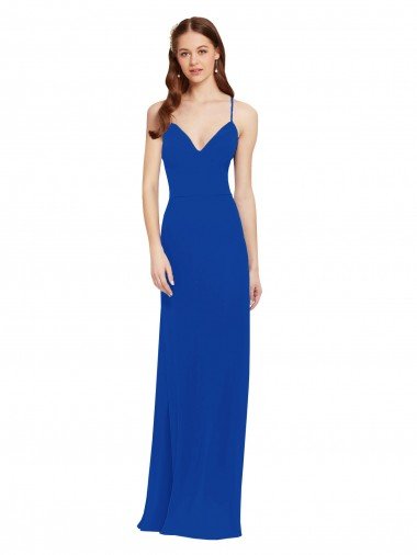 Shop Chiffon Bridesmaid Dress with Deep V-Neck and Spaghetti Straps Sydney