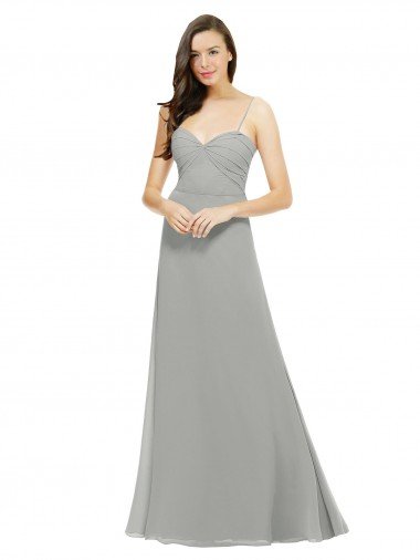 Sydney Chiffon Bridesmaid Dress with Sweetheart Neckline and Adjustable Straps