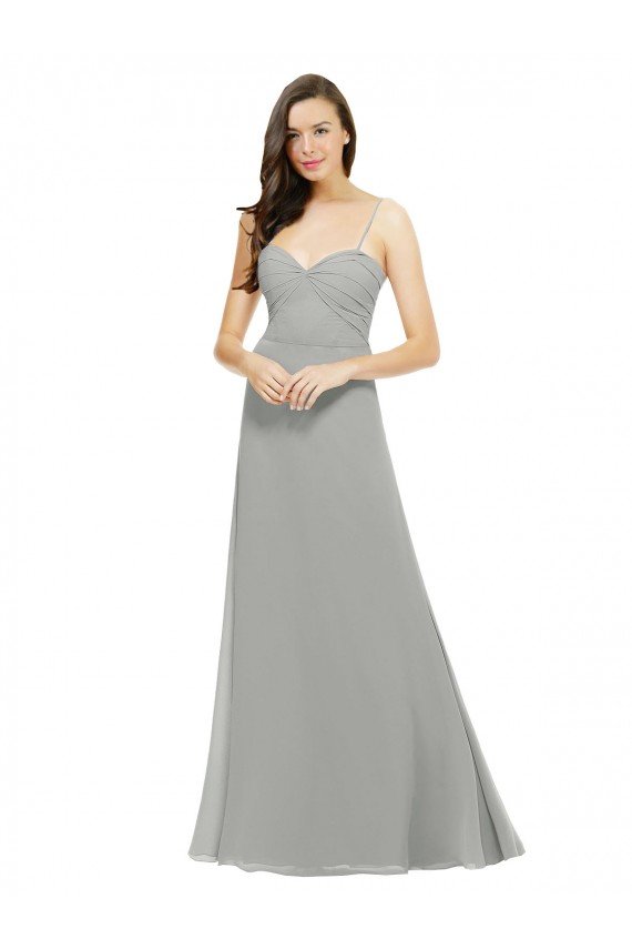 Sydney Chiffon Bridesmaid Dress with Sweetheart Neckline and Adjustable Straps