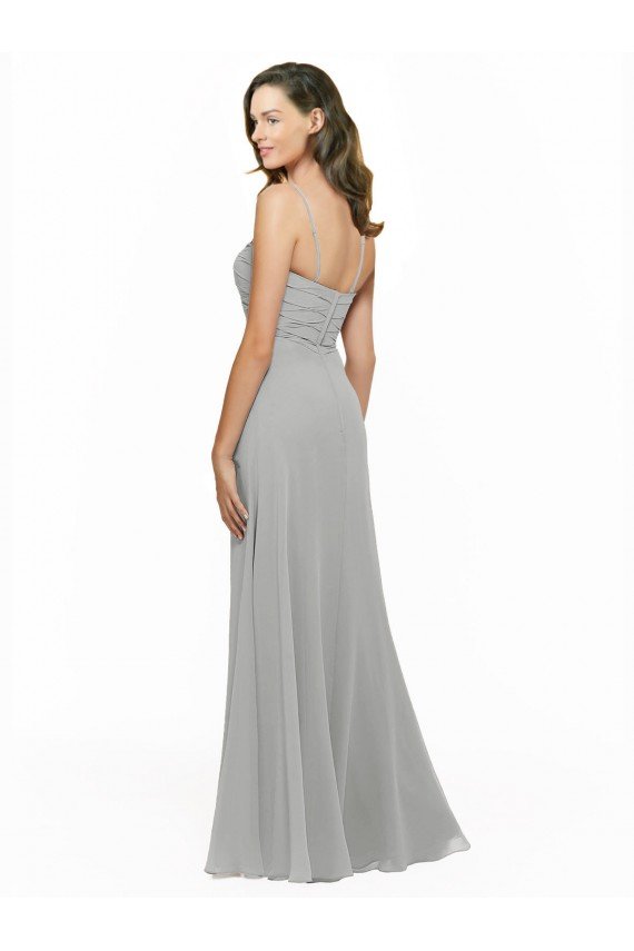 Sydney Chiffon Bridesmaid Dress with Sweetheart Neckline and Adjustable Straps