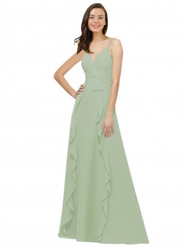 Shop Chiffon Bridesmaid Dress with Ruffles and Draping Sydney