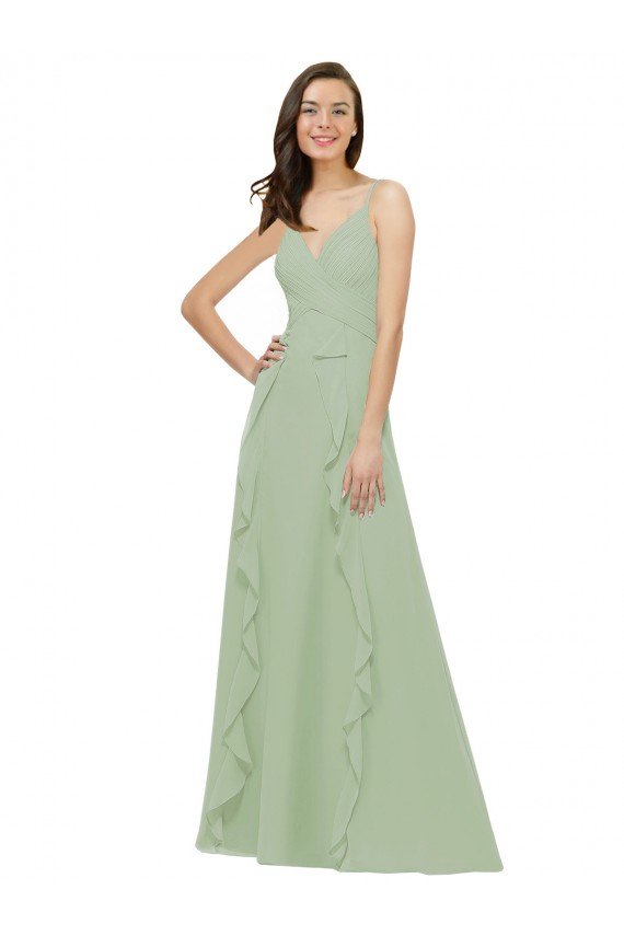 Sydney Chiffon Bridesmaid Dress with Ruffles and Draping