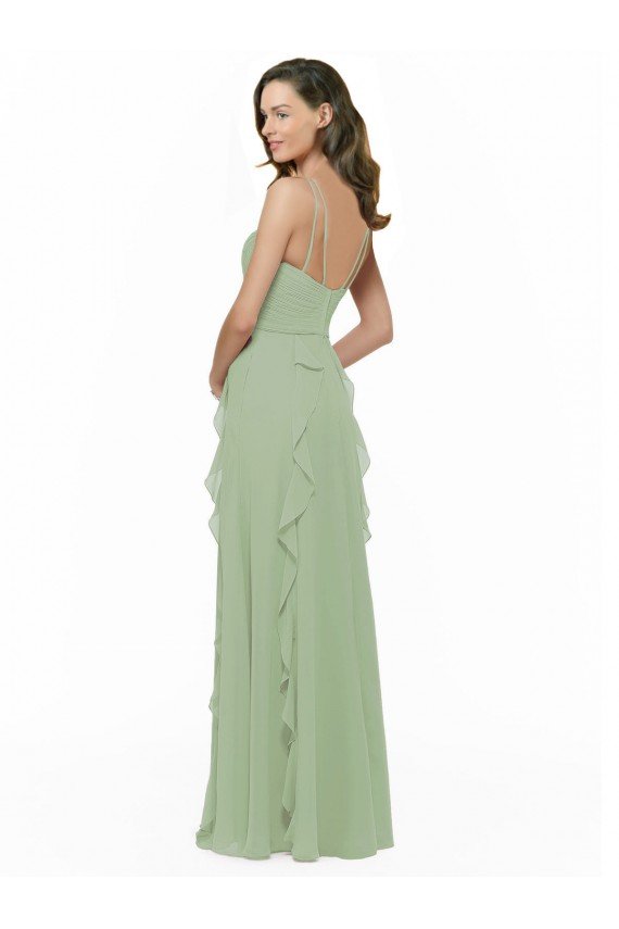 Sydney Chiffon Bridesmaid Dress with Ruffles and Draping