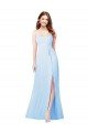 Sydney Chiffon Bridesmaid Dress with Tie Sash and Side Slit