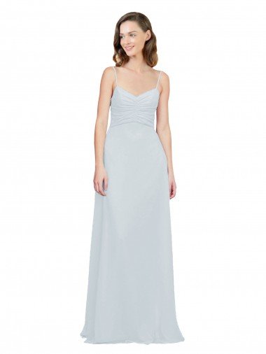 Sydney Slim A-Line Chiffon Bridesmaid Dress with Spaghetti Strap Gathered Bodice