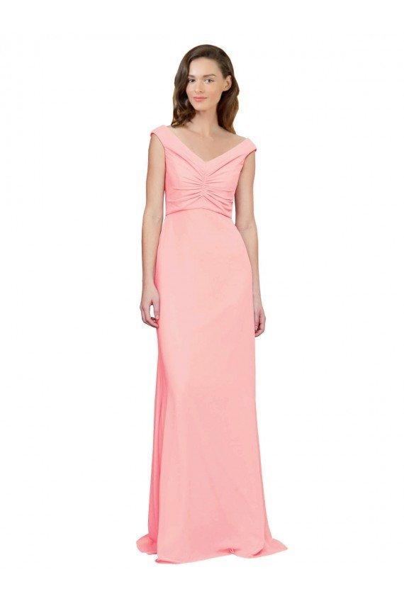 Sydney Luxe Chiffon Bridesmaid Dress with Shoulder Tip Gathered Bodice