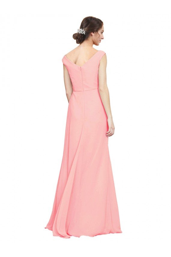 Sydney Luxe Chiffon Bridesmaid Dress with Shoulder Tip Gathered Bodice