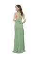 Sydney High Collar Halter Neck Chiffon Bridesmaid Dress with Long Back Tie