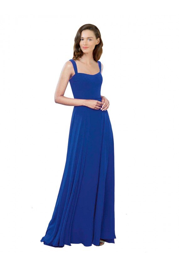 Sydney Square Neck A-Line Long Floor Length Chiffon Bridesmaid Dress