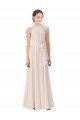 Sydney Tie Neck Long Chiffon A-Line Bridesmaid Dress with Sheer Back