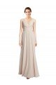 Sydney Long V-Neck Chiffon Bridesmaids Dress with Double Straps