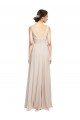 Sydney Long V-Neck Chiffon Bridesmaids Dress with Double Straps