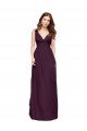 Sydney Plunging V-Neckline Long Chiffon Bridesmaid Dress with Deep V-Back