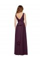 Sydney Plunging V-Neckline Long Chiffon Bridesmaid Dress with Deep V-Back