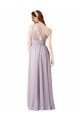 Sydney One Shoulder Chiffon Bridesmaid Dress with Front Keyhole and Shirred Bodice