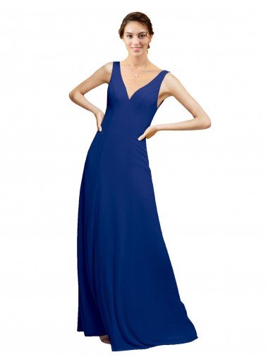 Sydney V-Neck Sheath Chiffon Bridesmaid Dress with V-Back
