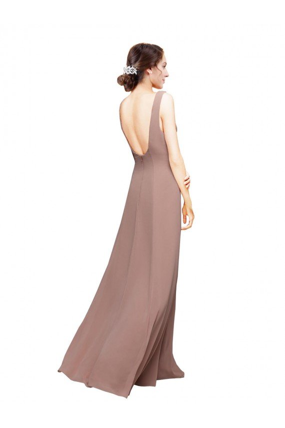 Sydney V-Neck Sheath Chiffon Bridesmaid Dress with V-Back