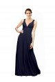 Sydney Open Back Long Chiffon Bridesmaid Dress with Plunging V-Neck Bodice