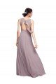 Sydney Open Back Long Chiffon Bridesmaid Dress with Plunging V-Neck Bodice