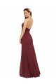Sydney High Halter Neck Long Chiffon Bridesmaid Dress with Low Scoop Back