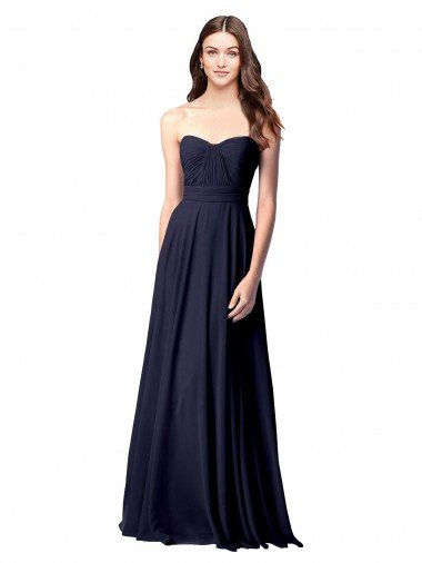 Sydney Luxe Chiffon Bridesmaid Dress with Sweetheart Neckline and Shirred Bodice