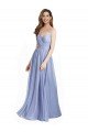 Sydney Ruched Criss Over Bodice Chiffon Bridesmaid Dress with Lace Open Back