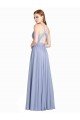 Sydney Ruched Criss Over Bodice Chiffon Bridesmaid Dress with Lace Open Back