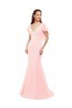Sydney Fit and Flare Chiffon Bridesmaid Dress with V-Neck and Flutter Sleeves