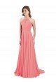 Sydney Draped A-Line Chiffon Bridesmaid Dress with Halter Keyhole Neckline