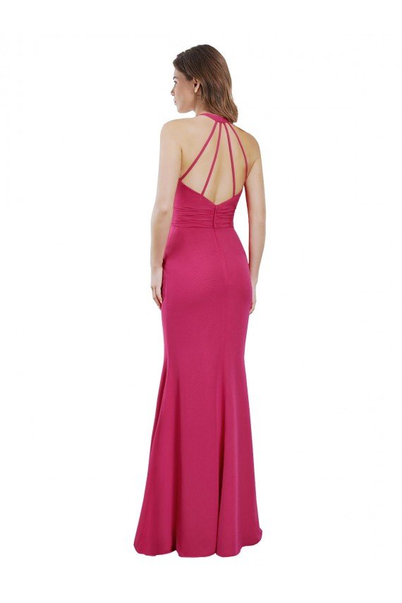 Sydney Slim A-Line Long Chiffon Bridesmaid Dress with Strappy Back