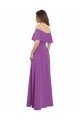 Sydney Draped Off The Shoulder Chiffon Bridesmaid Dress with Spaghetti Straps and Ruffled Neckline
