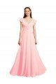 Sydney Chiffon A-Line Dress with Full Circle Skirt and Gathered Waistband