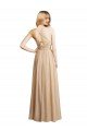 Sydney Draped Long Chiffon A-Line Dress with Cascading Ruffles